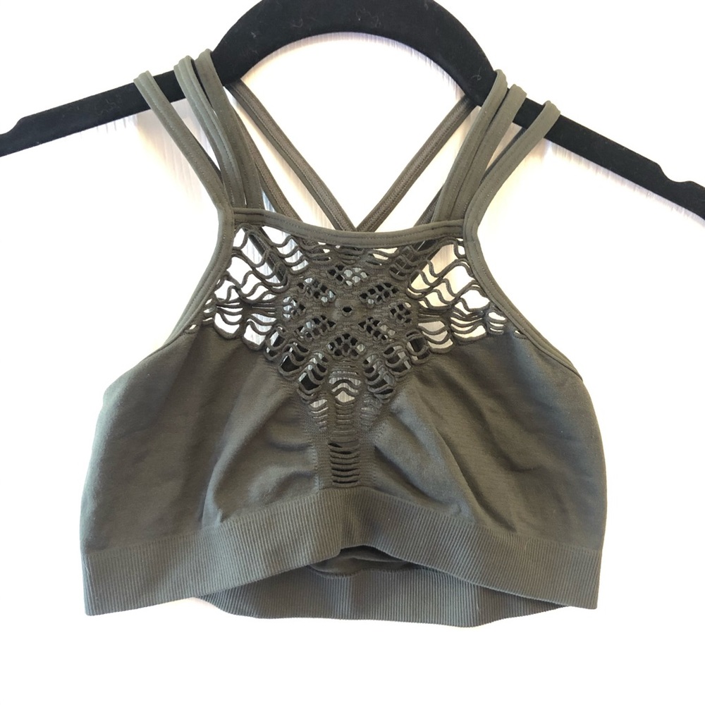 Army Green Net/Strappy Bralette ONESIZE